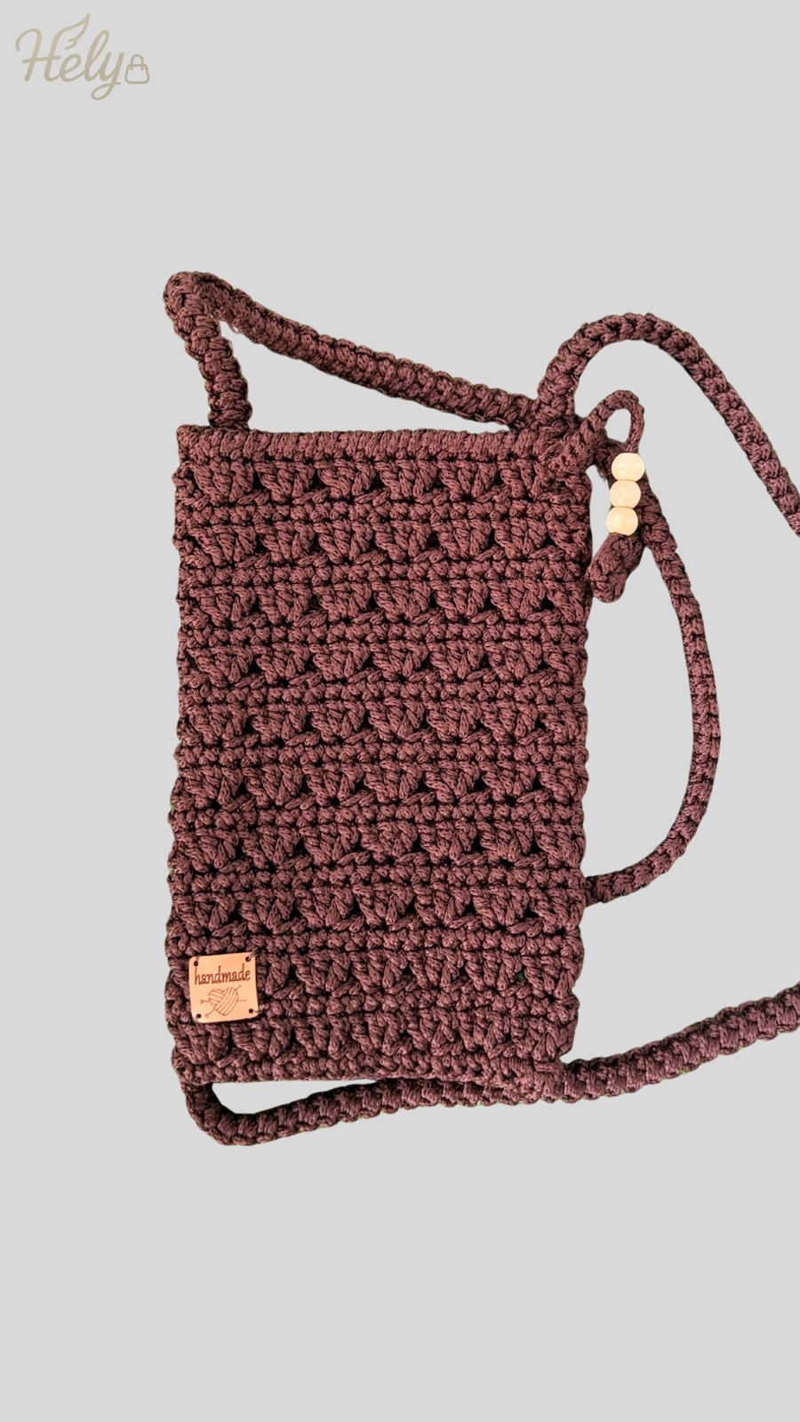 Handmade Örgü Telefon Çantası – Makrome Crossbody, Günlük ve Seyahat Çantası