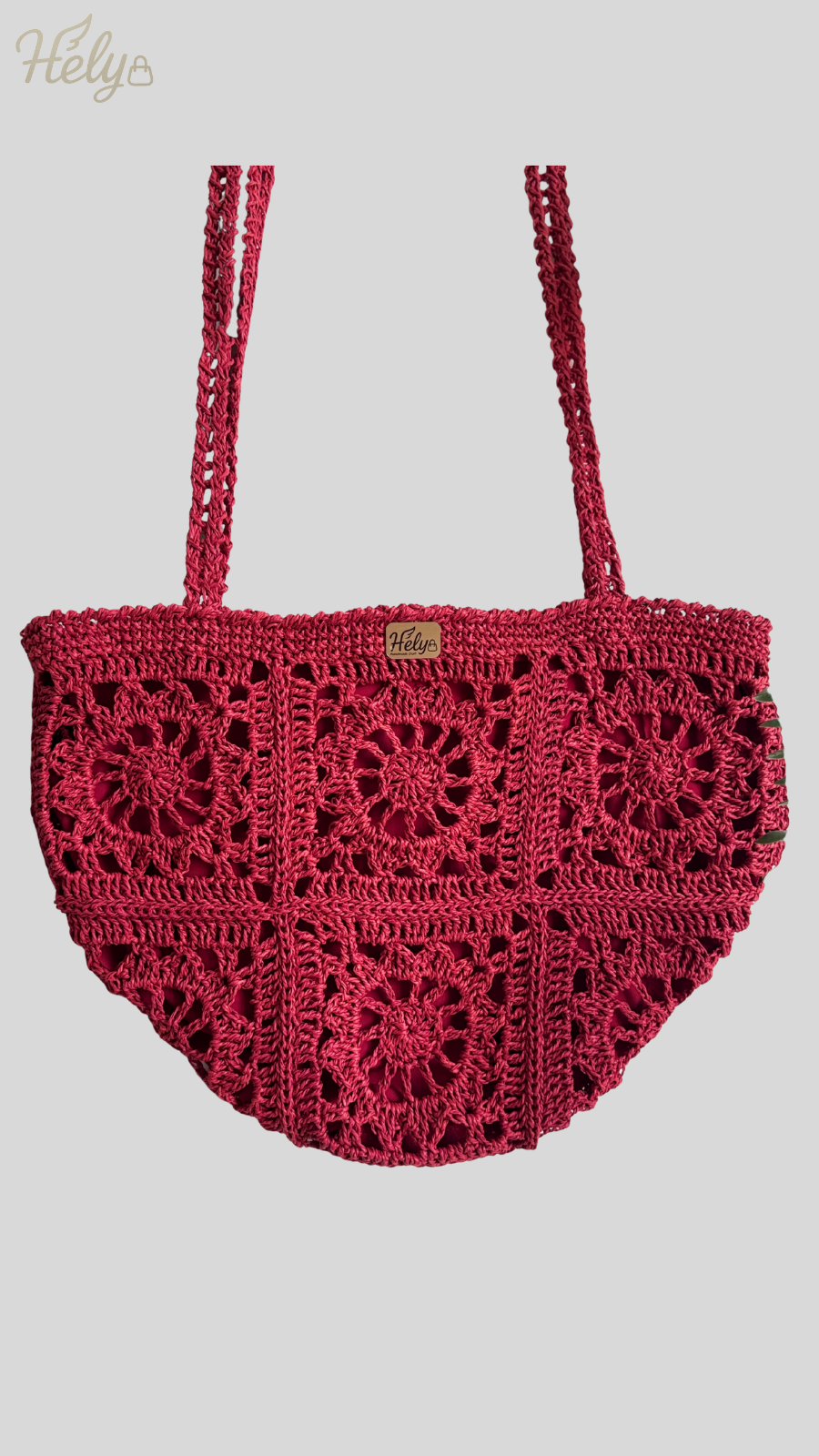Helybag El Yapımı Örgü Tote Çanta – Kağıt İp Omuz Çantası, Bohem Yaz Plaj Çantası