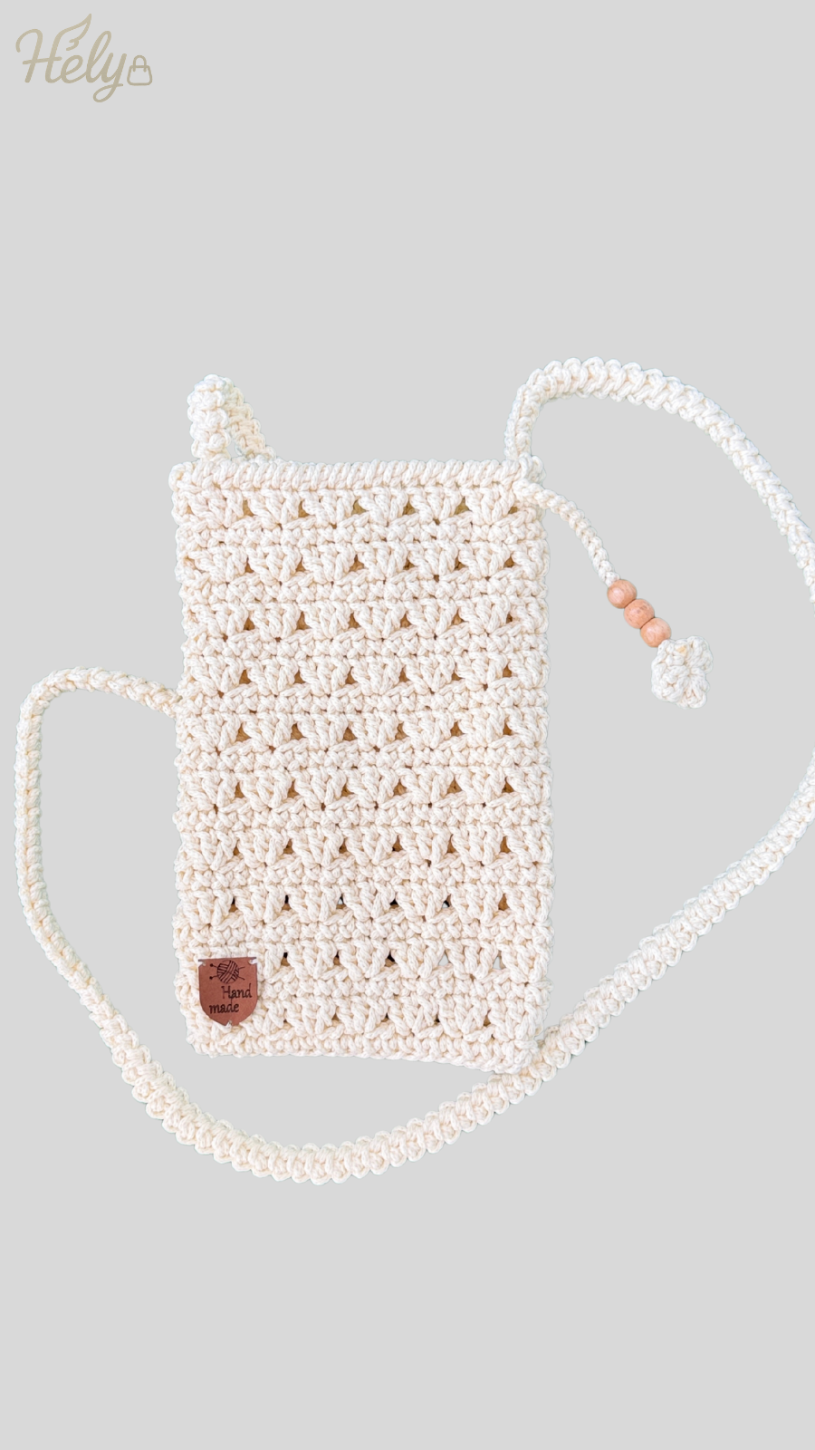 Handmade Örgü Telefon Çantası – Makrome Crossbody, Günlük ve Seyahat Çantası